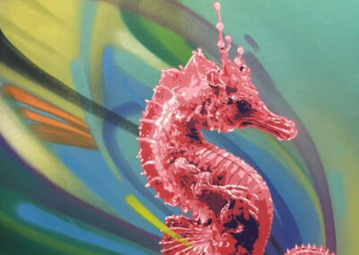 dont panic art rich cihlar bob peck spray paint stencil seahorse