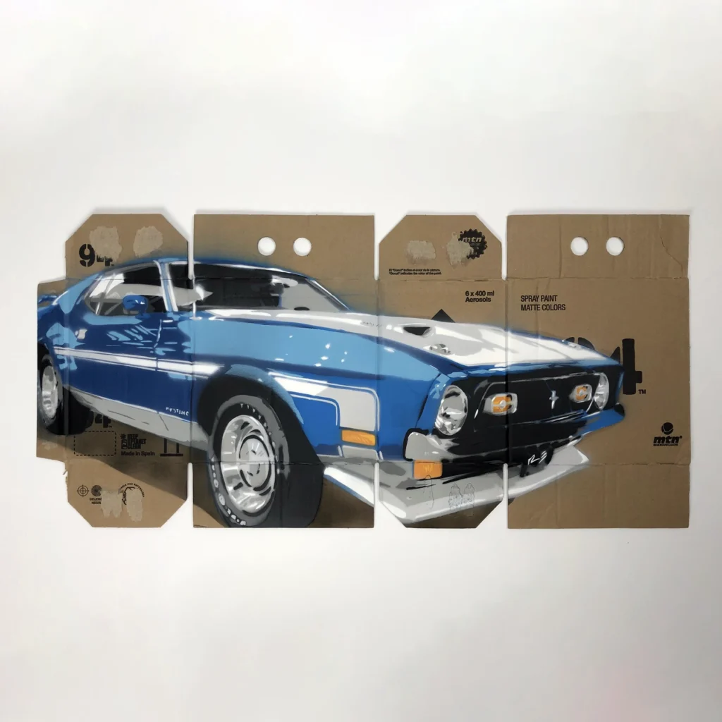 classic mustang 1970 spray paint stencil on mtn 94 box