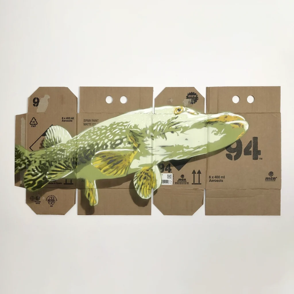 northern pike spray paint stencil on mtn 94