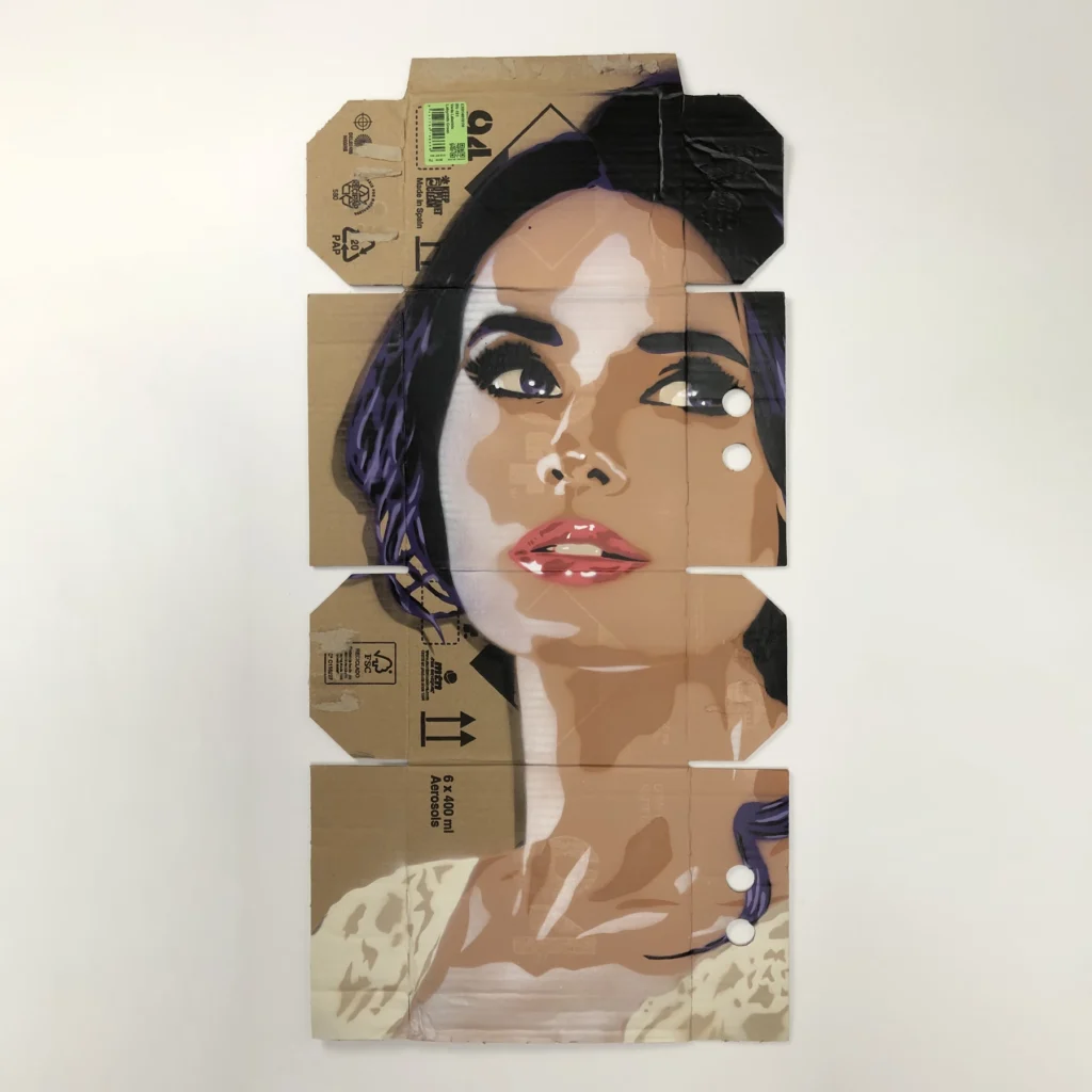 portrait spray paint and stencil on mtn 94 box